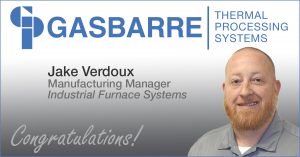 Gasbarre Employee Promotion - Jake Verdoux