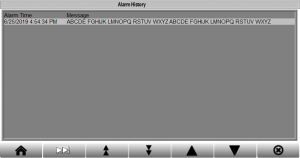 Presslog Lite - Alarm History Screen