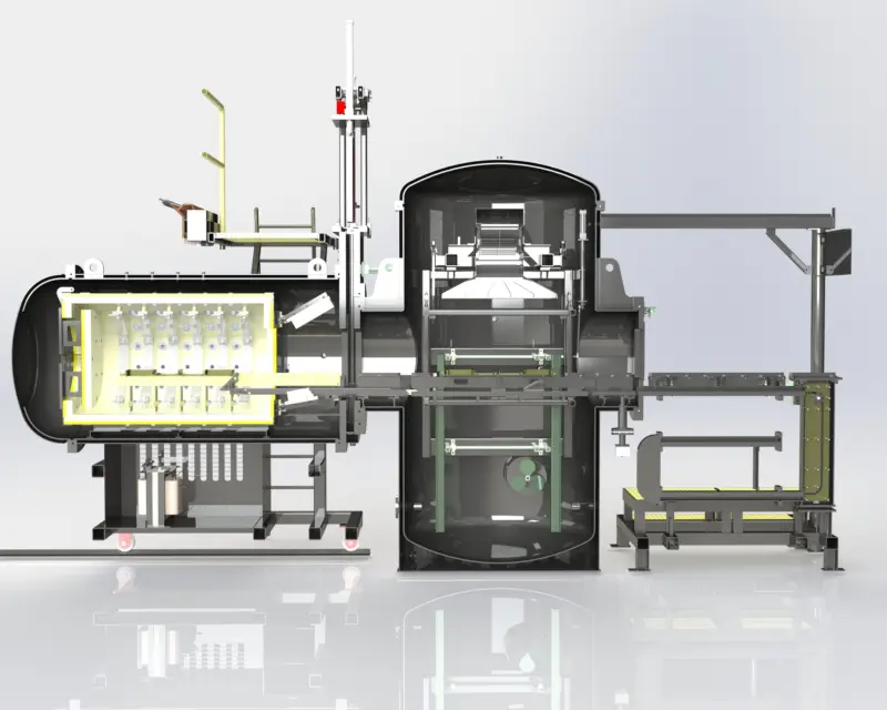 oil quench – dual chamber furnace  - cross section