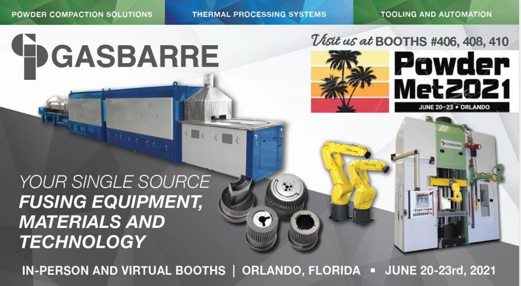 PowderMet 2022: International Conference on Powder Metallurgy & Particulate Materials – Gasbarre is there!
