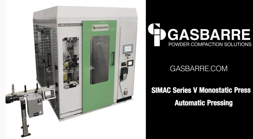 When it has to be efficient, it has to be Gasbarre!  SIMAC Series V Monostatic Press – Automatic Pressing